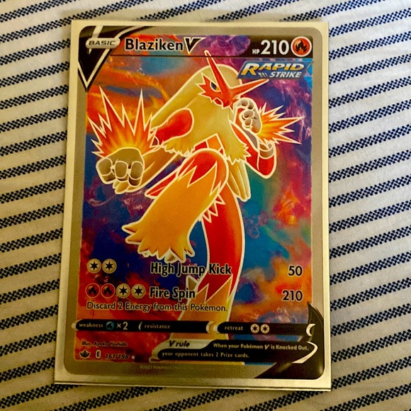 blaziken v pokemon card Full Art - 161/198 - Chilling Reign 020/198 / Ultra Rare Card Type / HP / Stage Pokemon | Toys | Basic